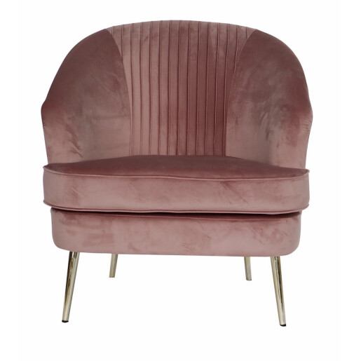 Fotoliu catifea roz pudrat 72 x 68 x 80 cm