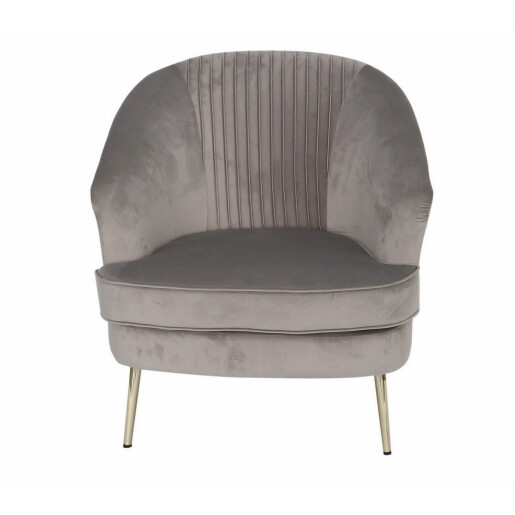 Fotoliu catifea gri 72 x 68 x 80 cm