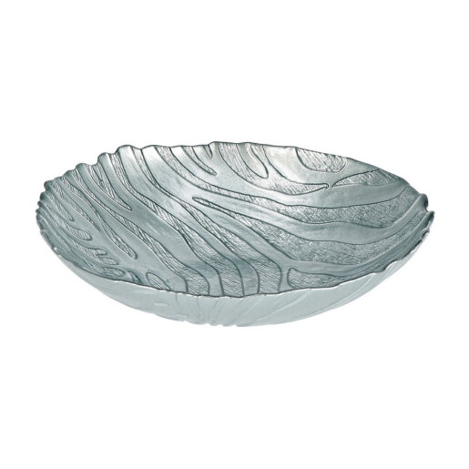  Bol sticla argintie 30 x 7 cm