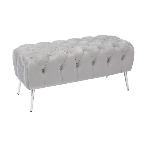 Bancuta catifea gri 100 x 42 x 45 cm