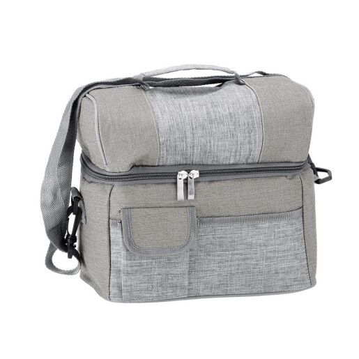 Geanta frigorifica textil gri bej  27 x 17 x 24 cm