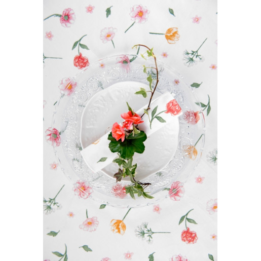 Fata de masa bumbac Flowers 150 cm x 250 cm