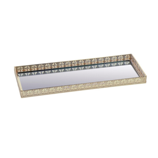 Tava decorativa metal auriu 40 x 16 cm