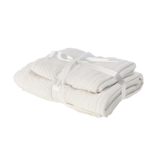 Set 2 prosoape baie bumbac alb 40 x 55, 55 x 100 cm