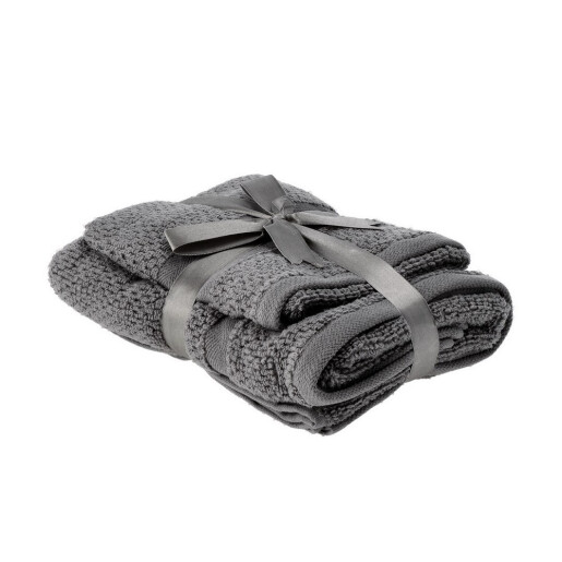 Set 2 prosoape baie bumbac gri 40 x 55, 55 x 100 cm