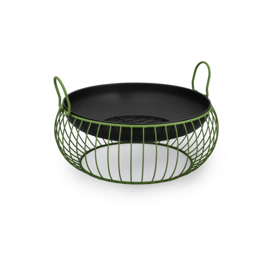 Vatra foc otel negru verde Maylis Ø57x22h