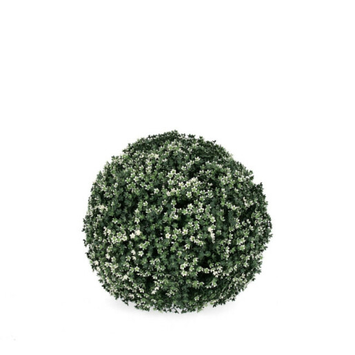 Sfera Buxus artificial cu flori Ø 33 cm