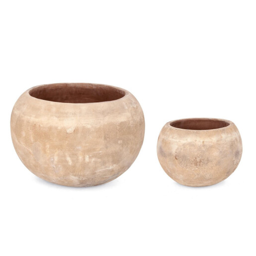 Set 2 ghivece flori teracota maro Minh Ø54x38h; ø35x26h