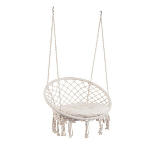 Hamac poliester bumbac alb Javier Ø80x130h 