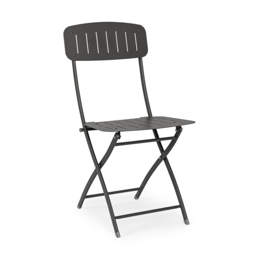 Set 2 scaune gradina otel gri charcoal Yasmine 44x50x85h