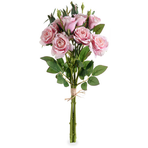 Buchet Trandafiri artificiali roz verzi 45 cm