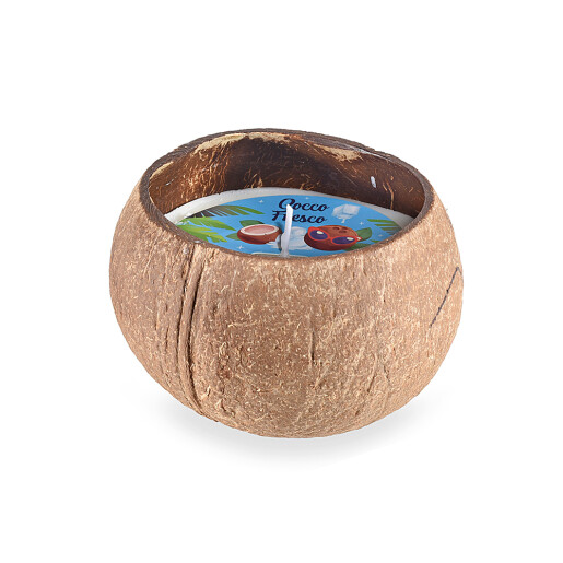 Lumanare parfumata in coaja si aroma Nuca Cocos Ø 10,5 cm x 7,5 H