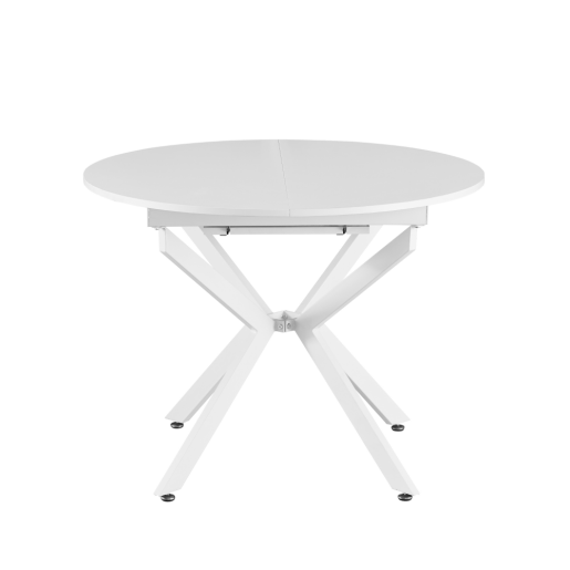 Masa dining extensibila fier mdf alb Abero 100x100-140x75 cm