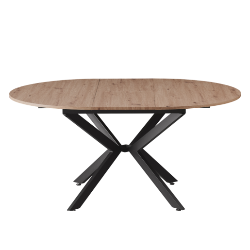 Masa extensibila dining MDF stejar artisan neagra Abero 120x120-160x75 cm