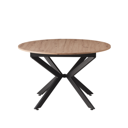 Masa extensibila dining MDF stejar artisan neagra Abero 120x120-160x75 cm