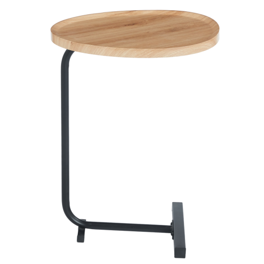 Masuta laterala mdf infoliat stejar metal negru Abery 45x30x62 cm