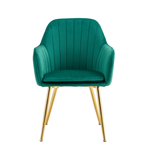 Fotoliu design catifea verde smarald metal auriu Adlam 57x61x88 cm