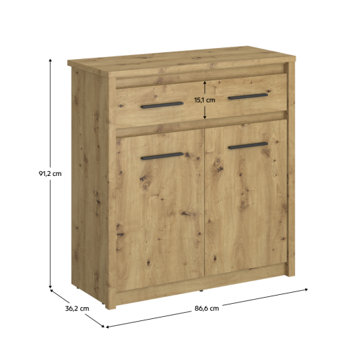 Comoda PAL stejar Artisan Airon 86.6x36.2x91.2 cm