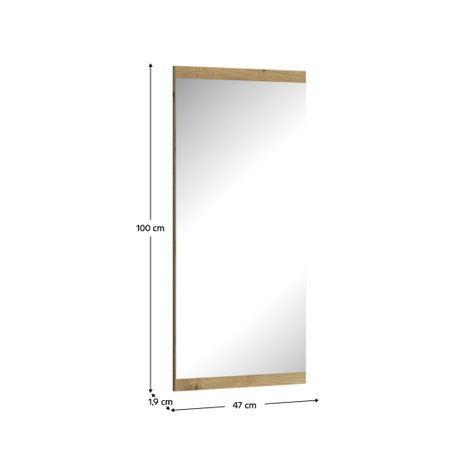 Oglinda perete stejar artisan Airon 47x1.9x100 cm