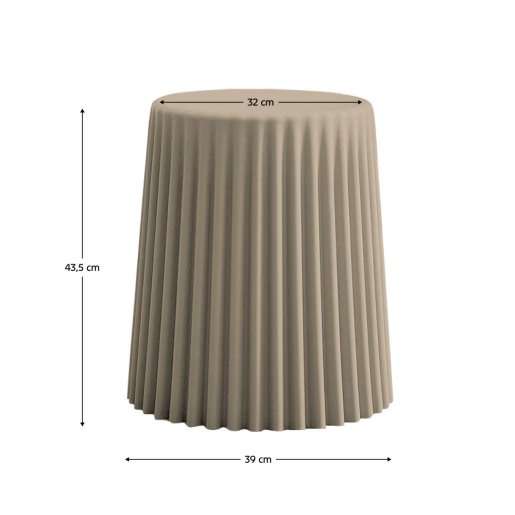 Taburet plastic bej Akanit 39x32x43,5 cm