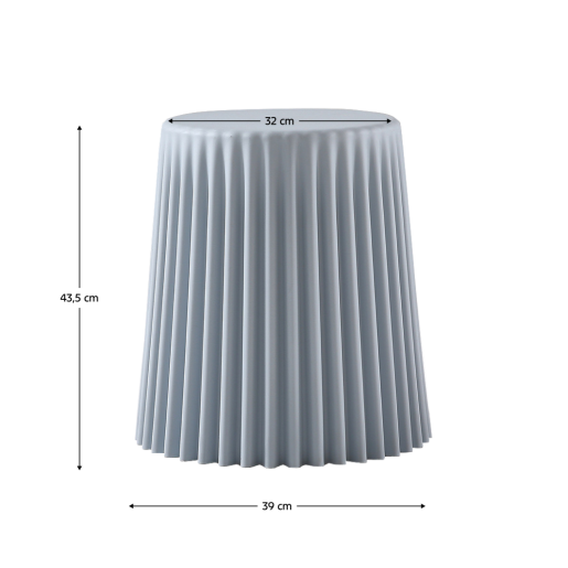 Taburet plastic gri deschis Akanit 39x32x43,5 cm