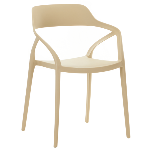 Scaun stivuibil plastic maro taupe Alfio 57x50x80 cm