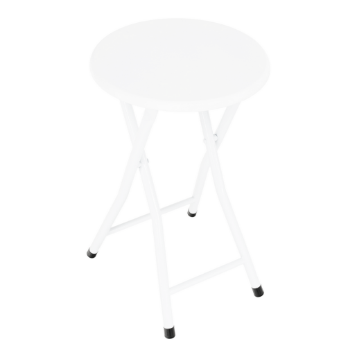 Set masa, 2 scaune pliabile mdf metal alb Amadeo 60x80x75 cm, 30x47 cm