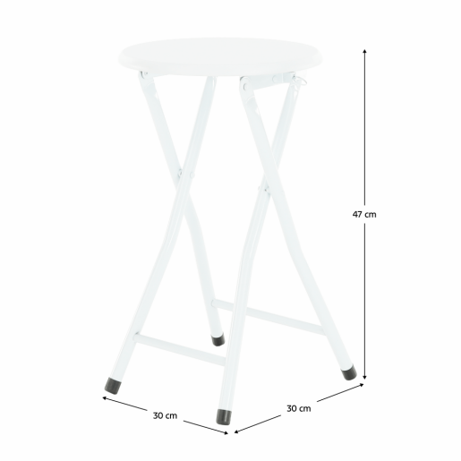 Scaun pliabil metal mdf alb Amadeo 30x47 cm