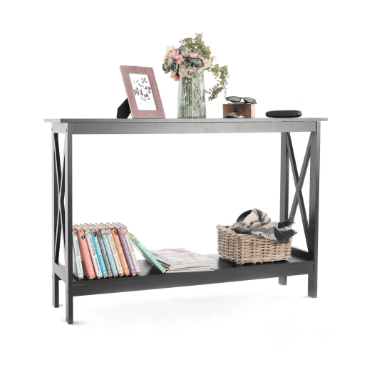 Consola mdf negru Apolos 120x30x80 cm 