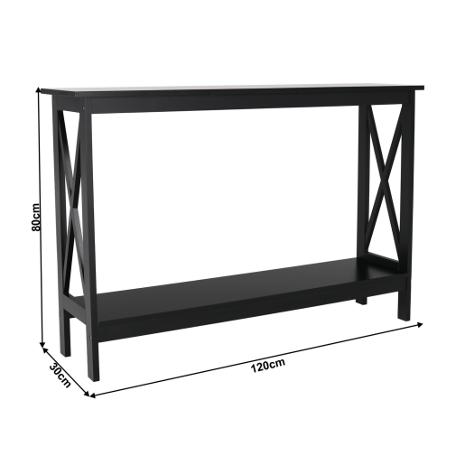 Consola mdf negru Apolos 120x30x80 cm 