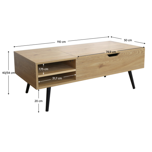 Masa MDF stejar Aralyn 110x50x40 cm