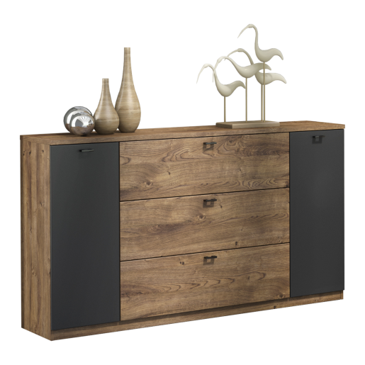 Comoda stejar ribeck grafit Armeny 155x40x93 cm