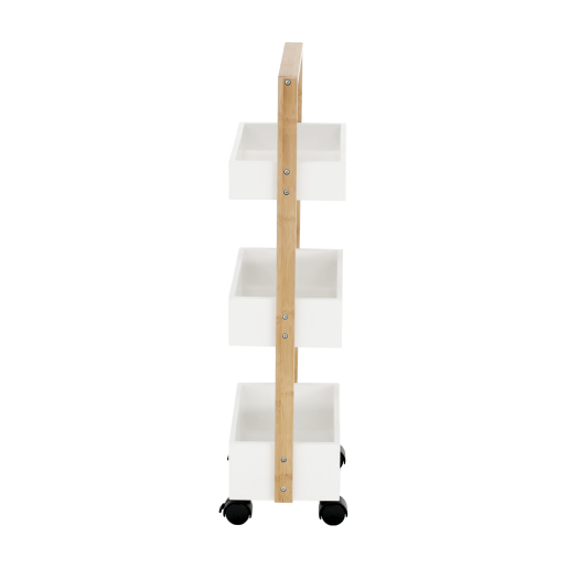 Raft 3 polite mdf alb bambus natur Arto 30x18x75 cm