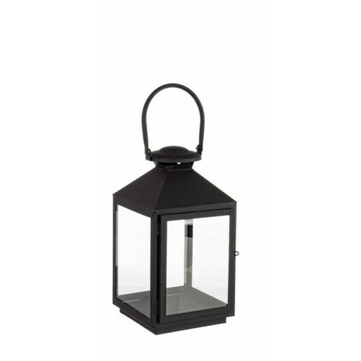 Felinar fier negru Clossy 19.5x18.5x36 cm