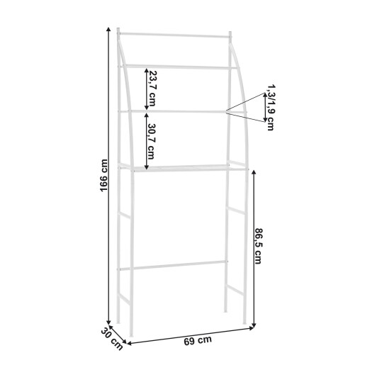 Raft deasupra masinii de spalat alb Vimera 69x30x86.5 cm