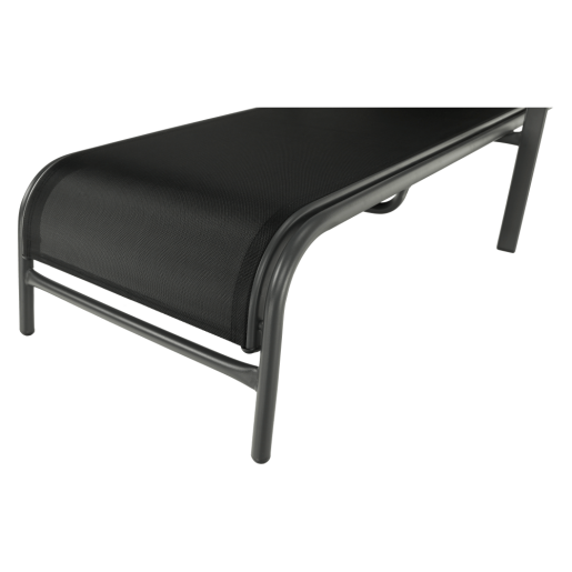 Sezlong de gradina reglabil negru gri Atreo 64x161x100 cm 