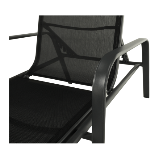 Sezlong de gradina reglabil negru gri Atreo 64x161x100 cm 