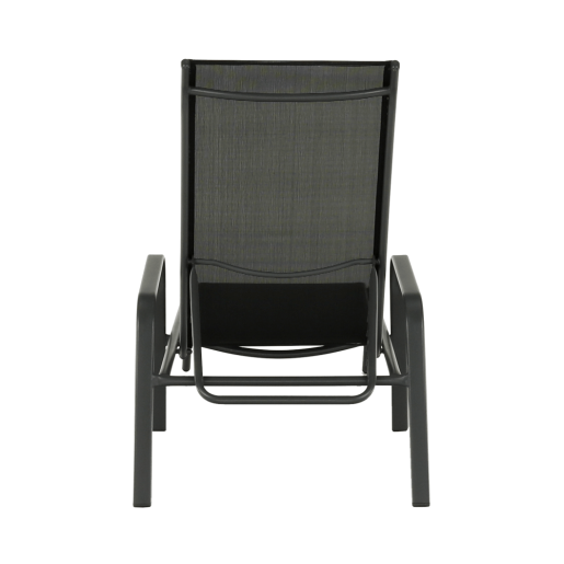 Sezlong de gradina reglabil negru gri Atreo 64x161x100 cm 