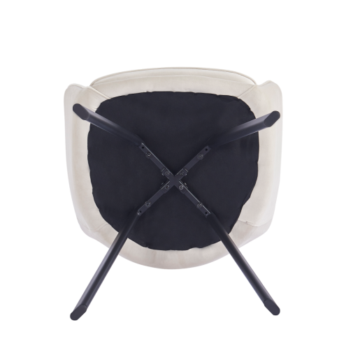 Fotoliu de design textil bej metal negru  Auril 57x56x87.5 cm 