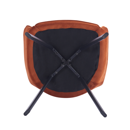 Fotoliu de design catifea teracota metal negru Auril 57x56x87.5 cm