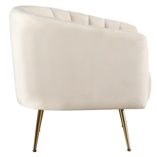 Fotoliu de design bej crom auriu Bagy 78x78x78 cm