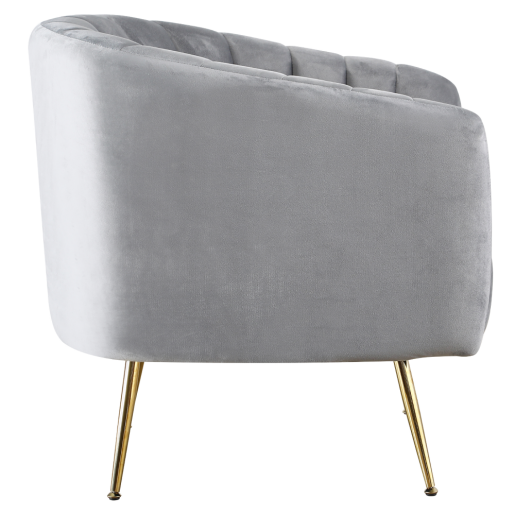 Fotoliu de design gri crom auriu Bagy 78x78x78 cm