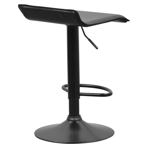 Scaun bar metal piele ecologica neagra Baili 38x39x64-84,5 cm