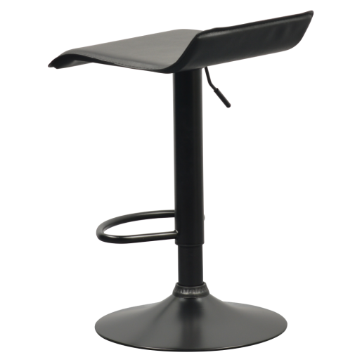 Scaun bar metal piele ecologica neagra Baili 38x39x64-84,5 cm