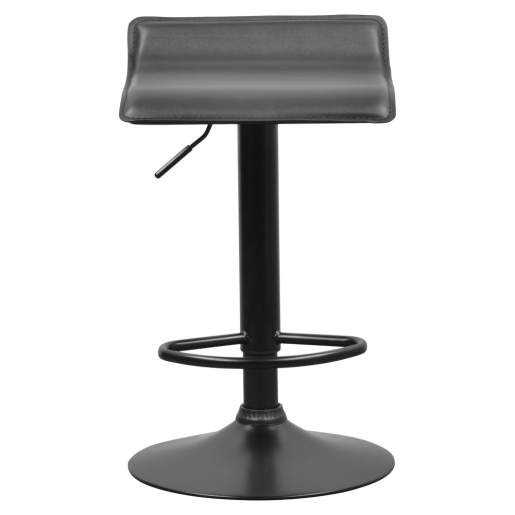 Scaun bar metal piele ecologica neagra Baili 38x39x64-84,5 cm