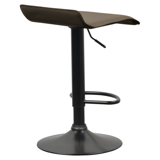 Scaun bar metal negru piele ecologica maro taupe Baili 38x39x64-84,5 cm