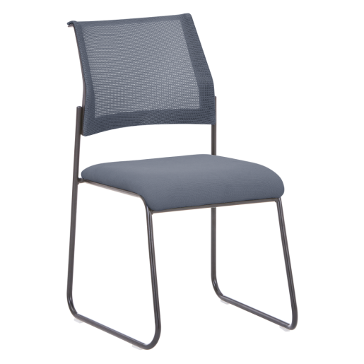 Scaun stivuibil gri negru Baris 45x64x82 cm
