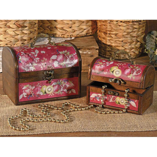 Set 2 cufere decorative Melograno 18x14x13.5 cm, 15x10x10.5 cm
