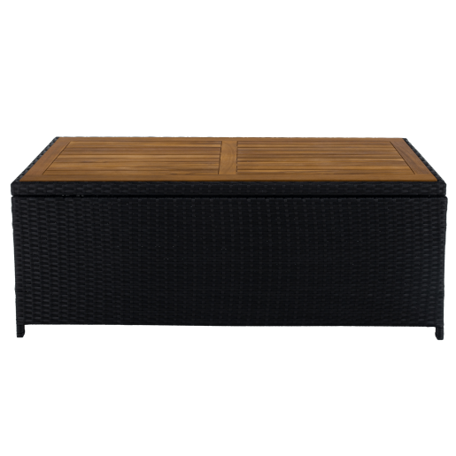 Cutie/banca de depozitare pentru gradina, negru/natural/crem, Bemus 120x50x50 cm