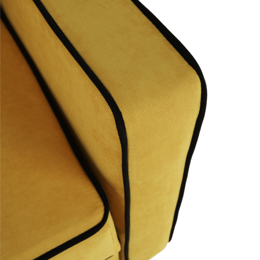 Canapea extensibila tapiterie textil galben negru Bernia 213x100x90 cm